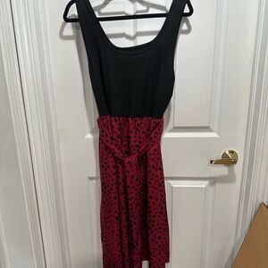 BRAND NEW SHEIN Black and Red Polka Dot Midi Dress